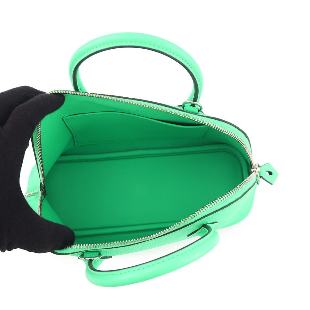 Hermes Bolide 1923 25 Sangururi Vert Comic Fizz Silver Epsom 2-Way Handbag — view 6
