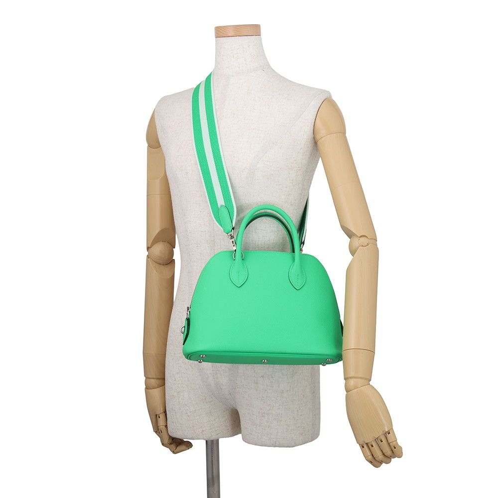 Hermes Bolide 1923 25 Sangururi Vert Comic Fizz Silver Epsom 2-Way Handbag — view 5