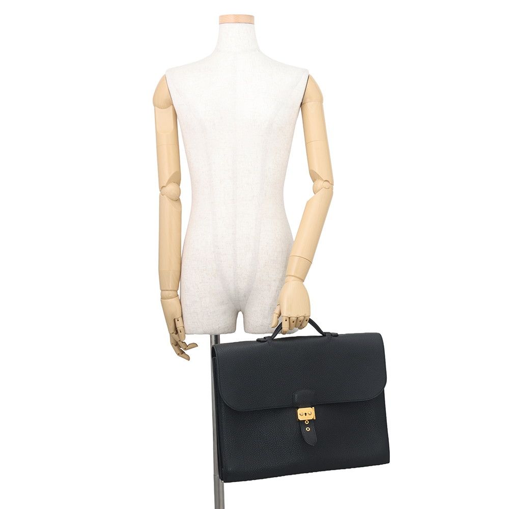 Hermes Business Bag Sac a Depeches 38 Black Gold Togo — view 4