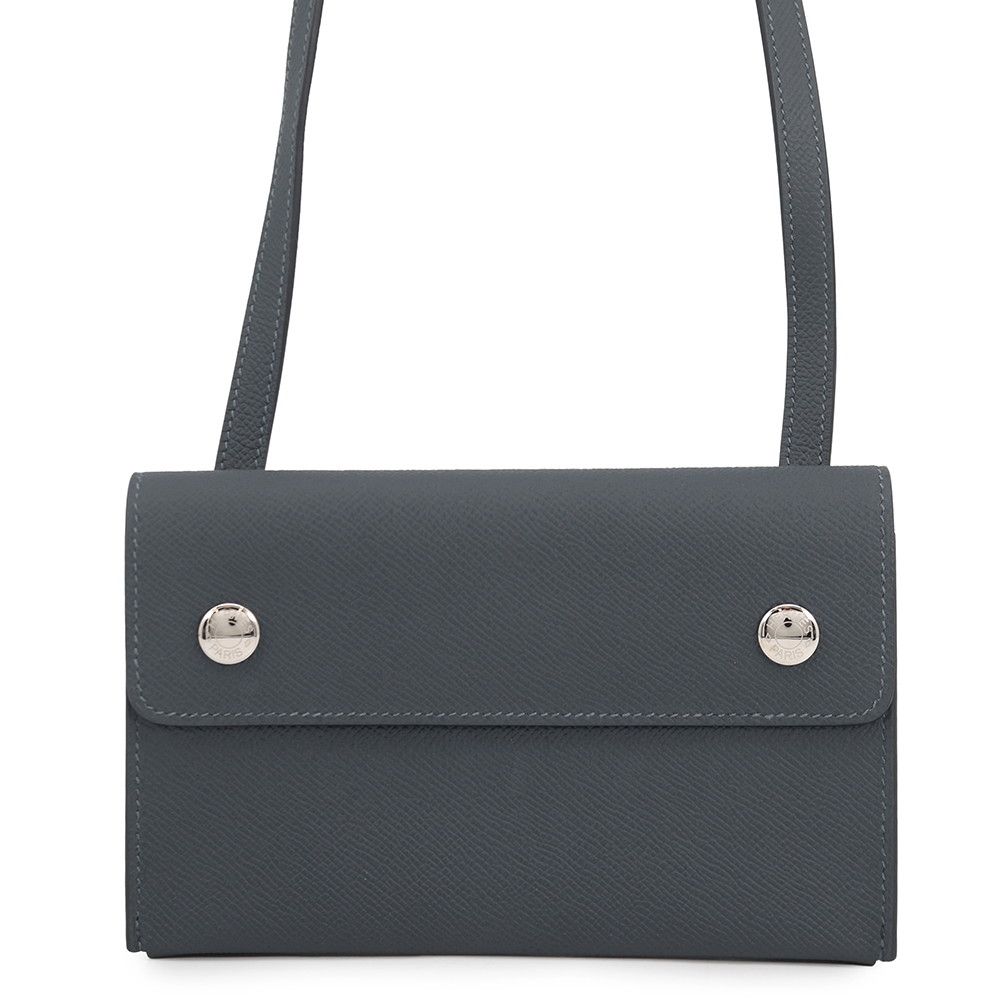 Hermes Wallet on Chain Nappe-to-Go Grimisty Silver Epsom