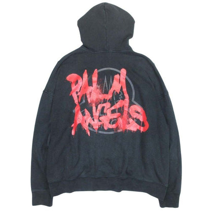 Moncler Palm Angels Back Print Hoodie Genius M Black