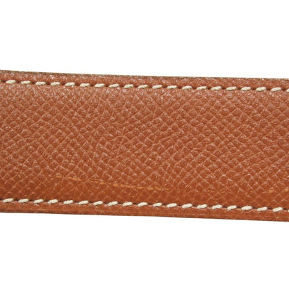 Hermes Horse Buckle Belt Courchevel Leather Vintage 72 Brown — view 7