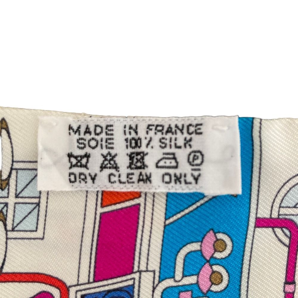 Hermes la Maison Des Carres Des Carre Silk Twill Scarf White — view 6