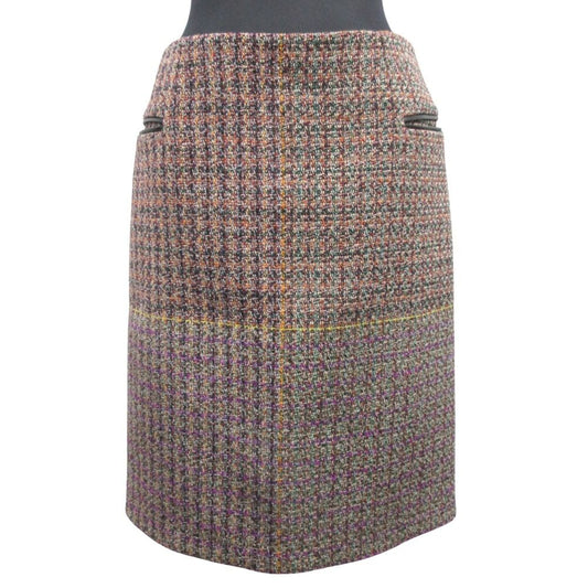 Celine Resort Collection Wool Tweed Skirt Center Full Zip Phoebe Philo Era 40