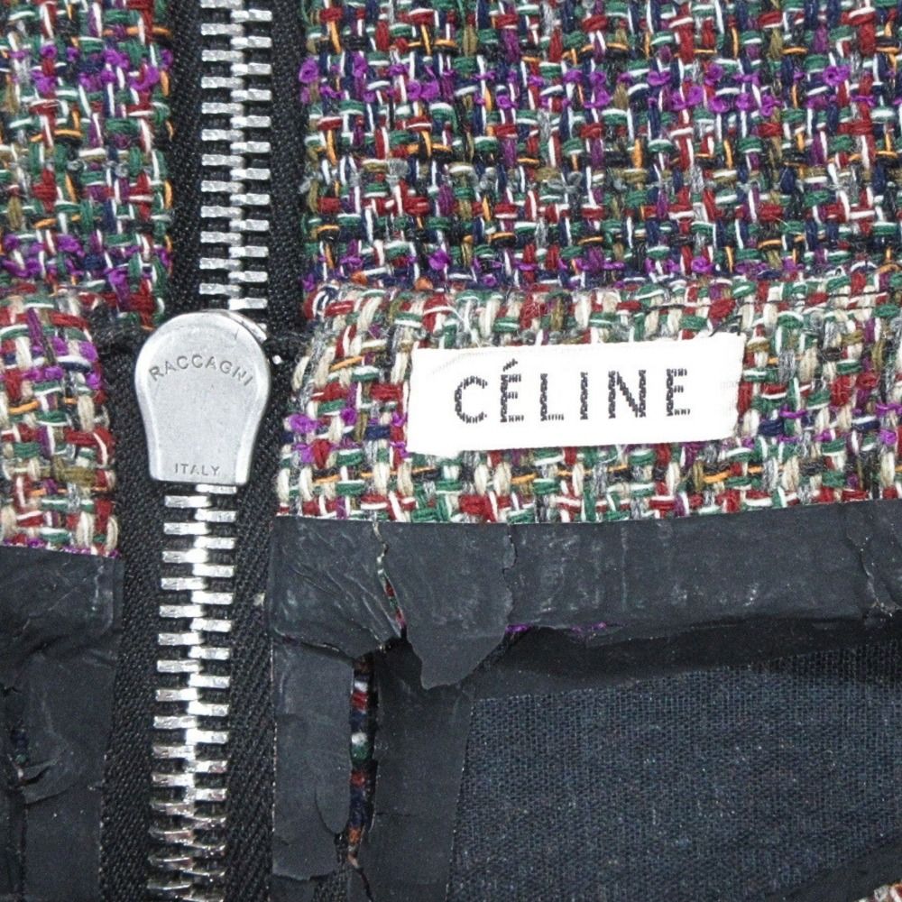 Celine Resort Collection Wool Tweed Skirt Center Full Zip Phoebe Philo Era 40 — view 4