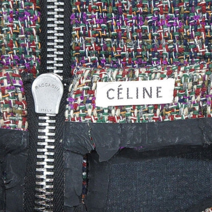 Celine Resort Collection Wool Tweed Skirt Center Full Zip Phoebe Philo Era 40 — view 4