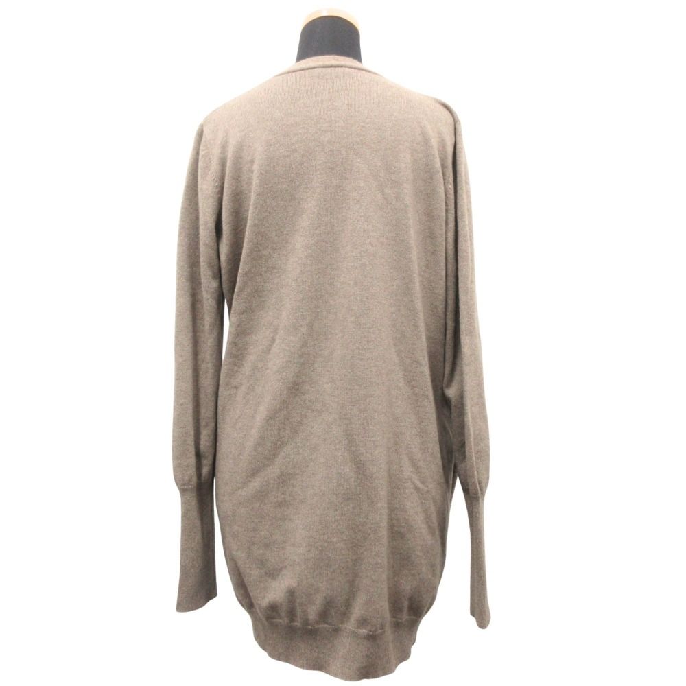 Brunello Cucinelli Cashmere Asymmetric Long Knit Cardigan XL Brown — view 3