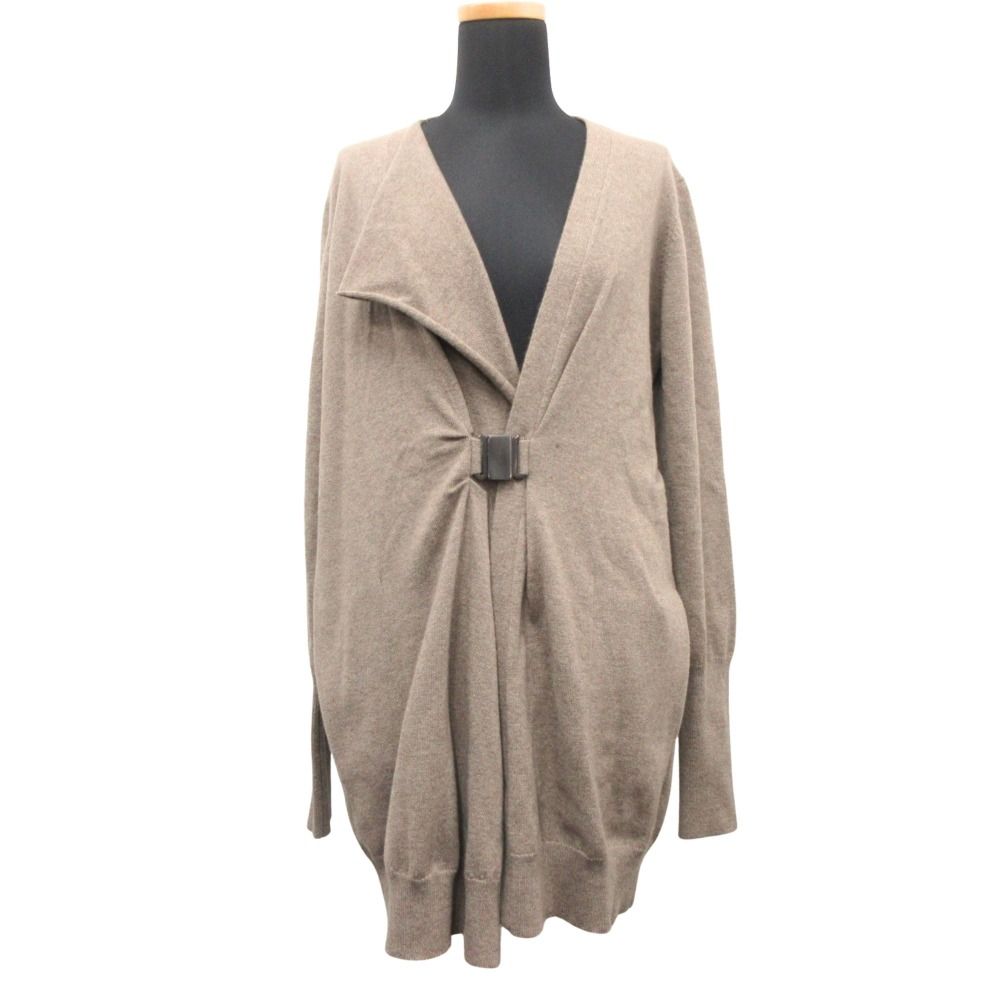 Brunello Cucinelli Cashmere Asymmetric Long Knit Cardigan XL Brown
