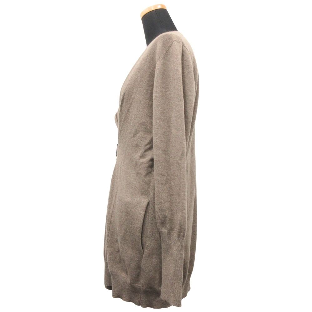 Brunello Cucinelli Cashmere Asymmetric Long Knit Cardigan XL Brown — view 2