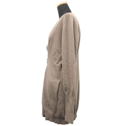 Brunello Cucinelli Cashmere Asymmetric Long Knit Cardigan XL Brown — view 2