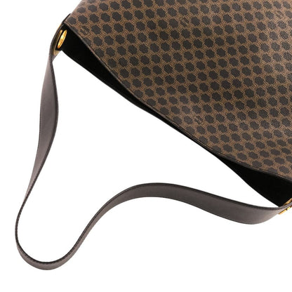 Celine Vintage Macadam Pattern Shoulder Bag Brown Black — view 5
