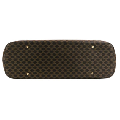 Celine Vintage Macadam Pattern Shoulder Bag Brown Black — view 3