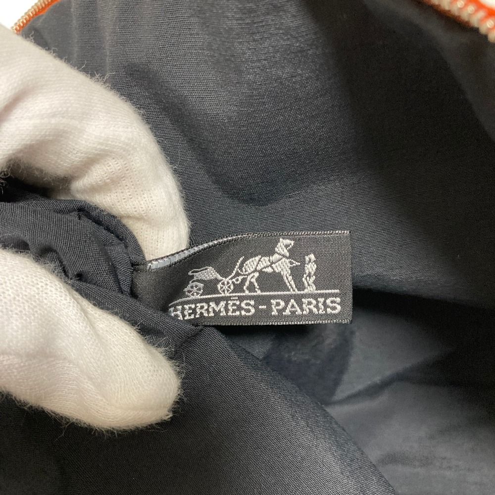 Hermes Canvas Bolide Pouch 31 Orange — view 7
