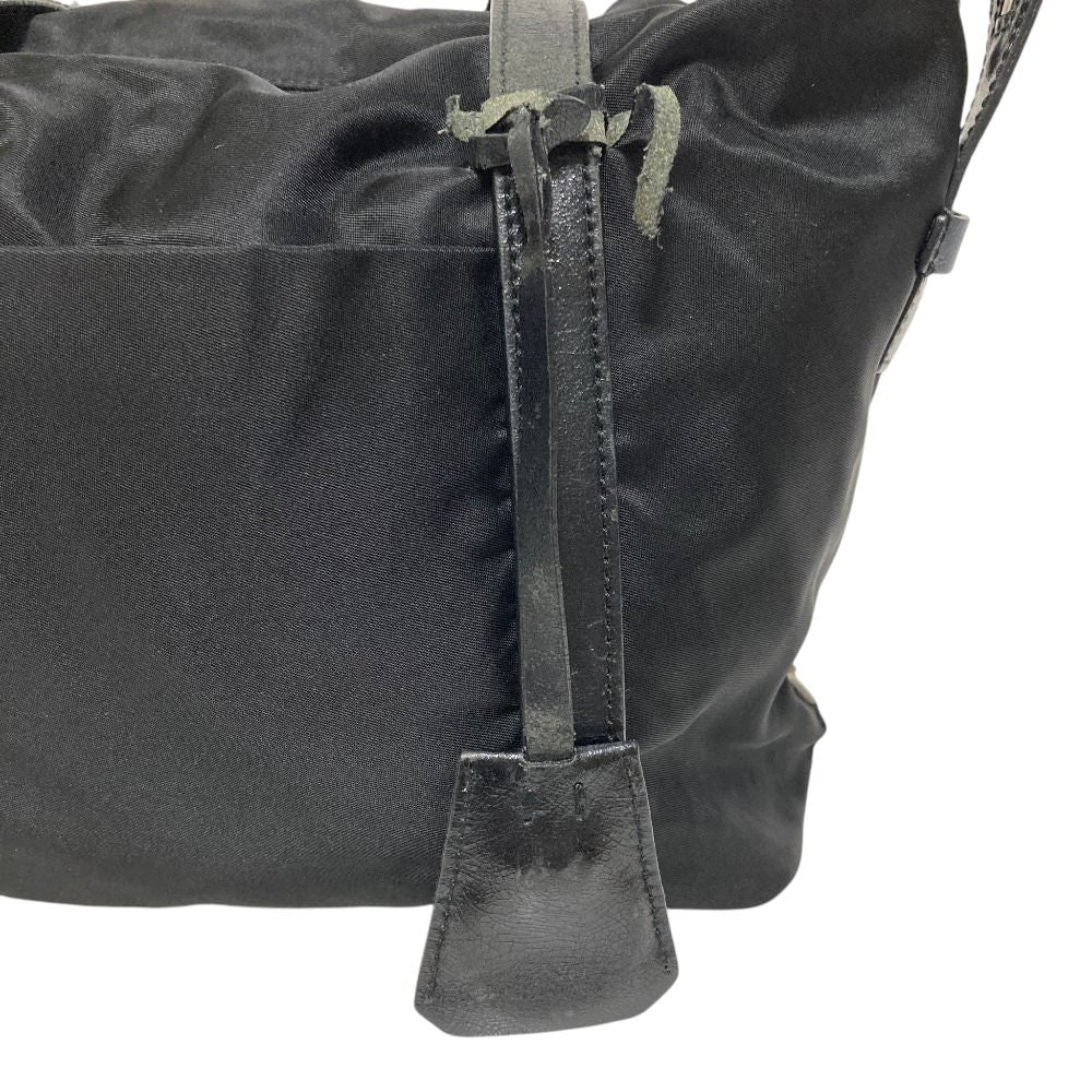 Prada Nylon Shoulder Tote Bag Black — view 6