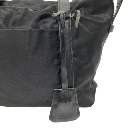 Prada Nylon Shoulder Tote Bag Black — view 6