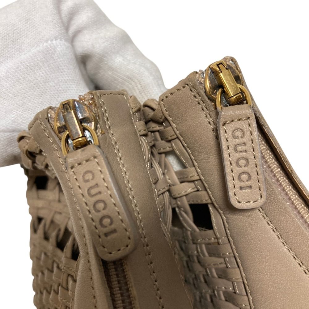 Gucci Mesh Leather Back Zip Short Boots Sandals Gray 36 — view 8