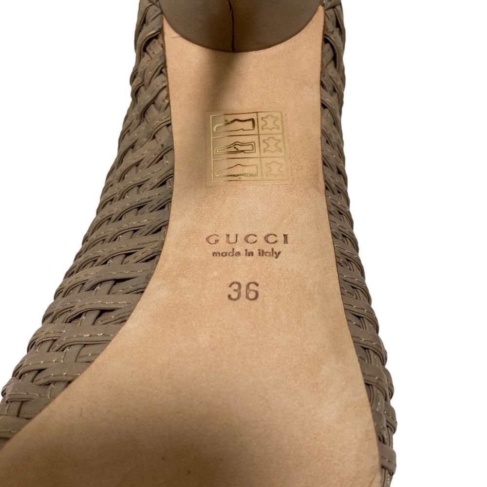 Gucci Mesh Leather Back Zip Short Boots Sandals Gray 36 — view 7