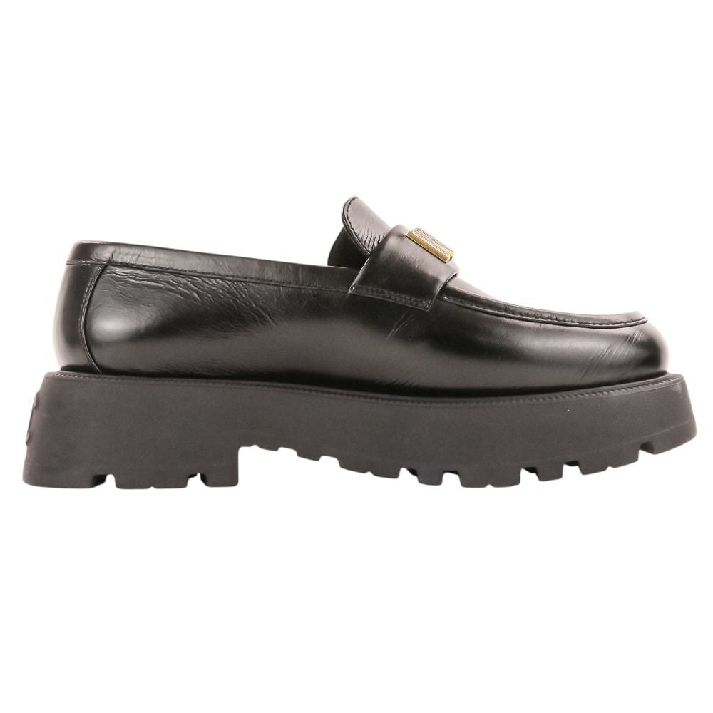 Chanel Platform Leather Loafers c Black 38 — view 4