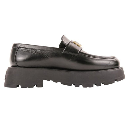 Chanel Platform Leather Loafers c Black 38 — view 4