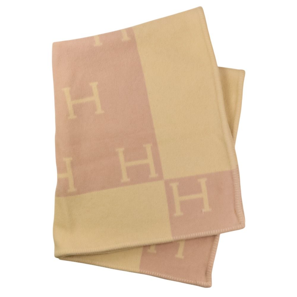 Hermes Cashmere Blend Baby Blade Avalon Throw Pink White — view 3