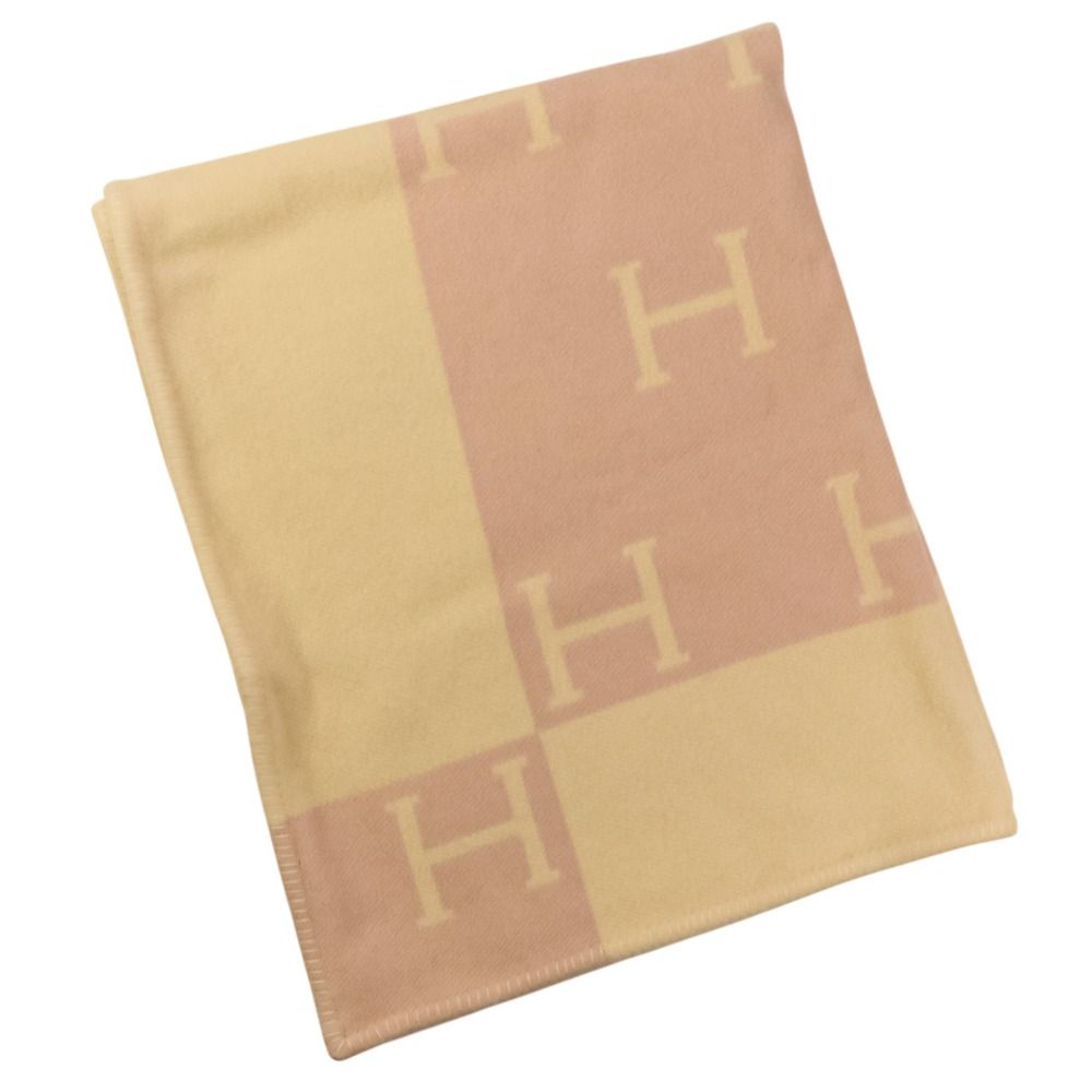 Hermes Cashmere Blend Baby Blade Avalon Throw Pink White — view 2