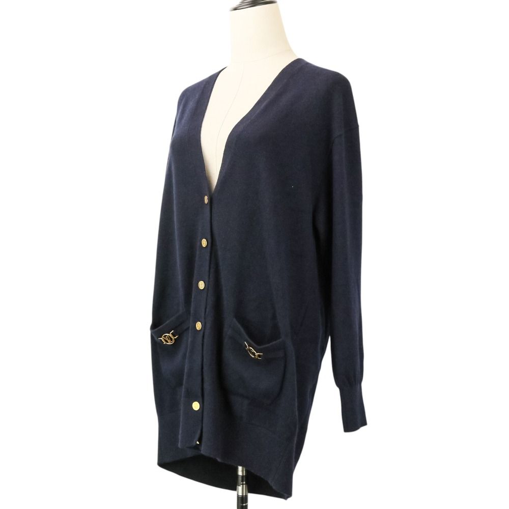 Louis Vuitton Cashmere Long Knit Cardigan Fo2 XS Navy — view 2