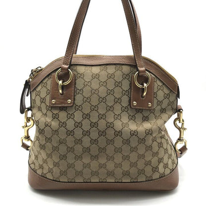 Gucci GG Canvas Leather Hand Shoulder 2-Way Bag Brown — view 3