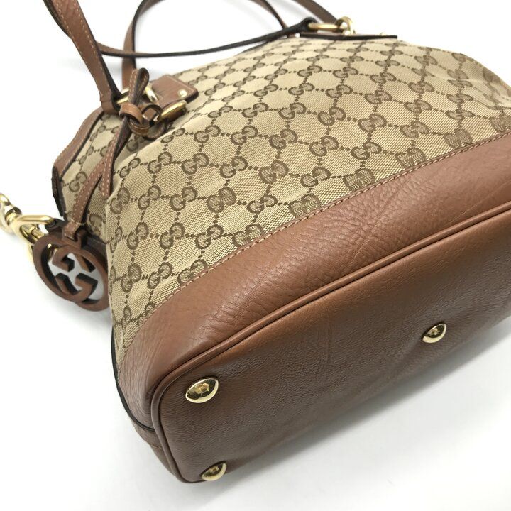 Gucci GG Canvas Leather Hand Shoulder 2-Way Bag Brown — view 6