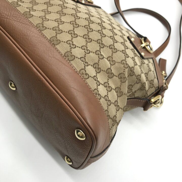 Gucci GG Canvas Leather Hand Shoulder 2-Way Bag Brown — view 5