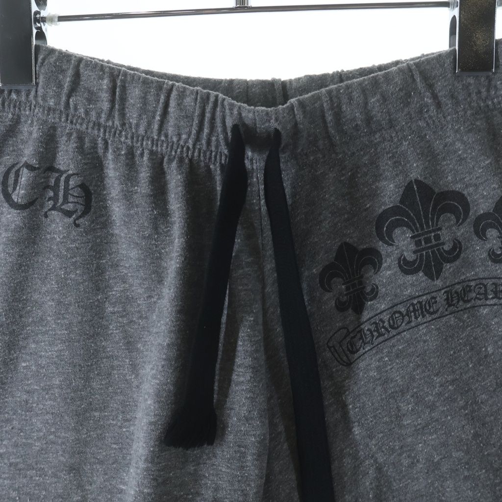 Chrome Hearts Sweatpants BS Flare Scroll Label Print Gray — view 3