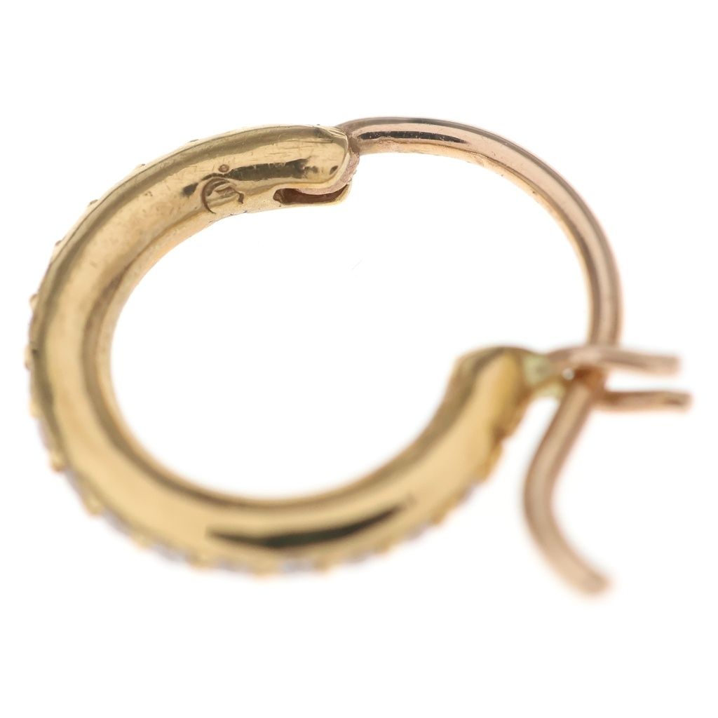 Chrome Hearts 22K Hoop Tfl Tiny P D Pave Diamond Earrings Gold — view 5