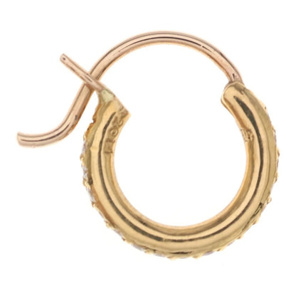Chrome Hearts 22K Hoop Tfl Tiny P D Pave Diamond Earrings Gold — view 4