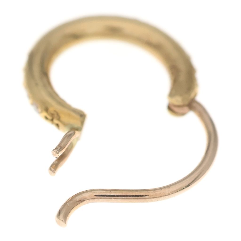 Chrome Hearts 22K Hoop Tfl Tiny P D Pave Diamond Earrings Gold — view 6