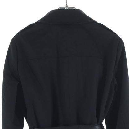 Saint Laurent Paris Belted Polyester Cotton Trench Coat Long Black — view 4