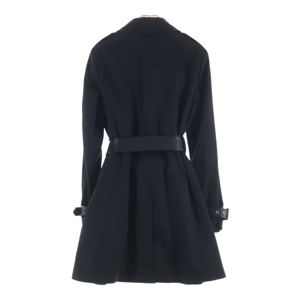Saint Laurent Paris Belted Polyester Cotton Trench Coat Long Black — view 2