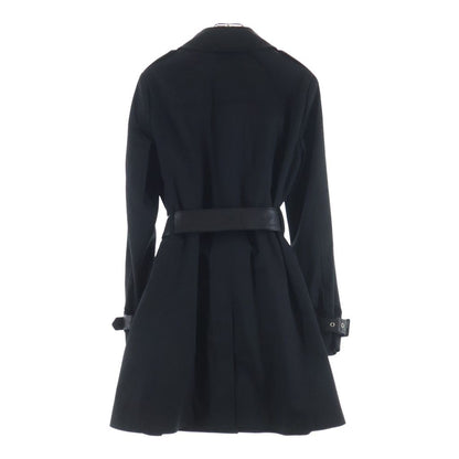 Saint Laurent Paris Belted Polyester Cotton Trench Coat Long Black — view 2