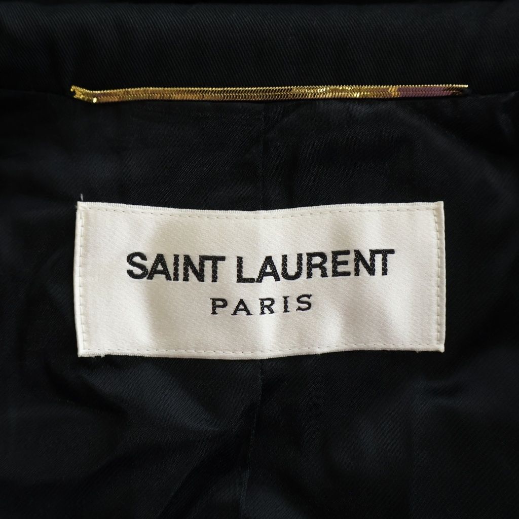 Saint Laurent Paris Belted Polyester Cotton Trench Coat Long Black — view 8