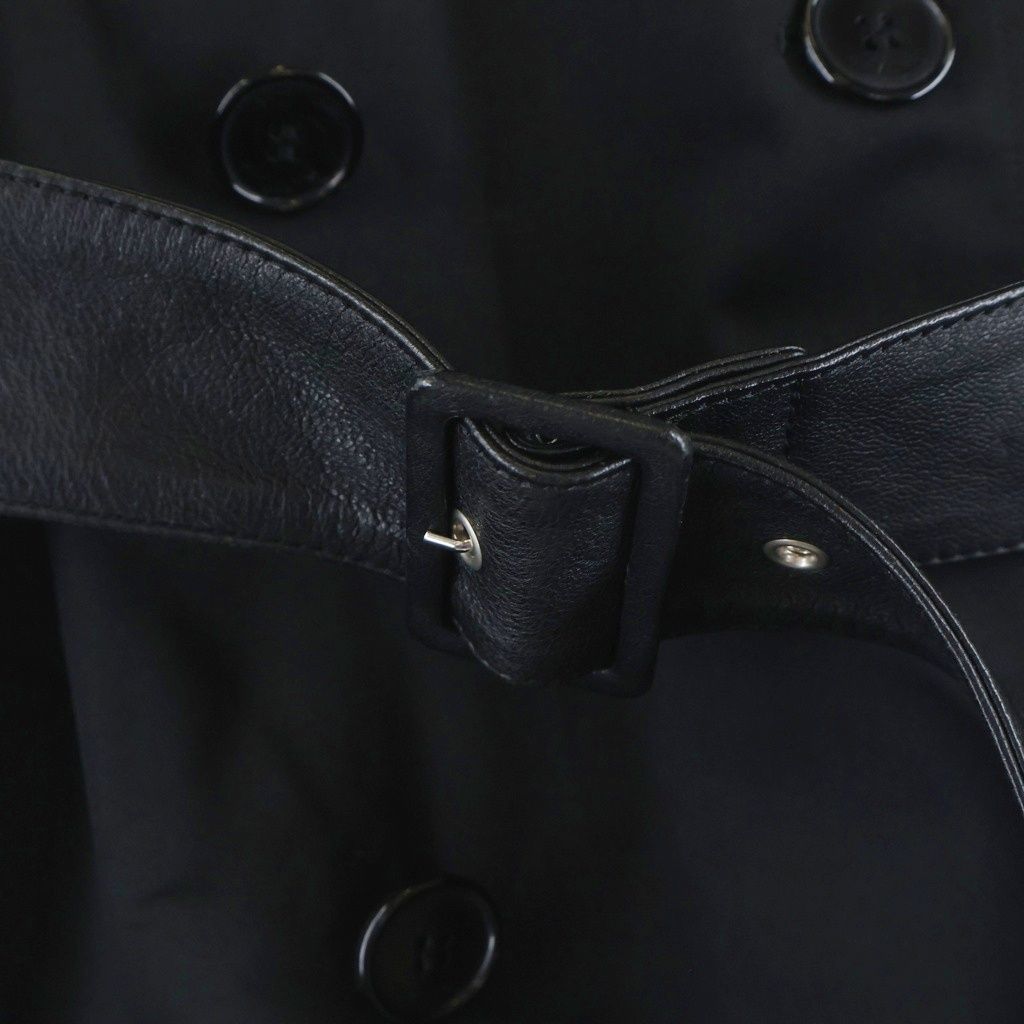 Saint Laurent Paris Belted Polyester Cotton Trench Coat Long Black — view 5