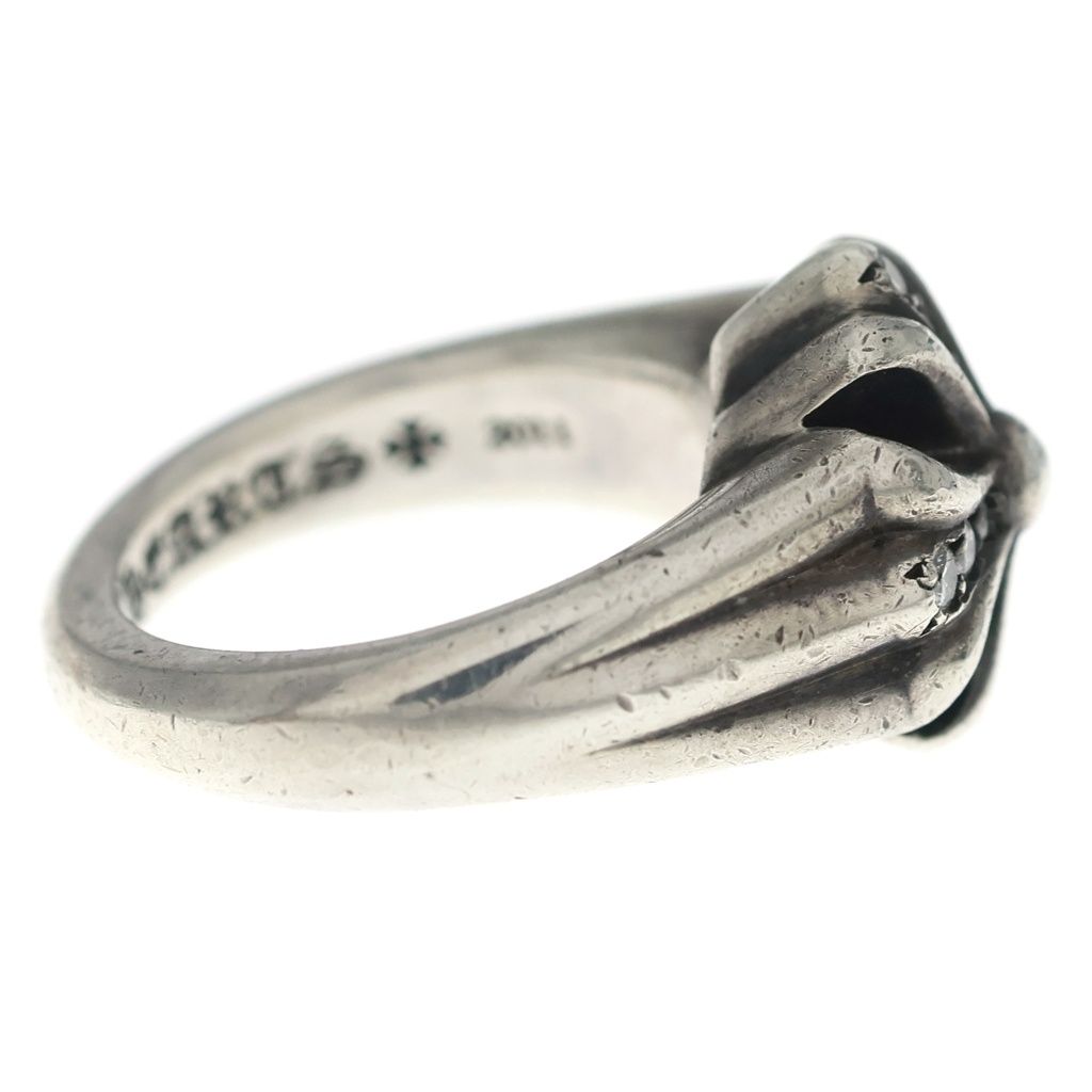 Chrome Hearts Cutout CH Pls P D Small Plus Pave Diamond Silver Ring — view 3