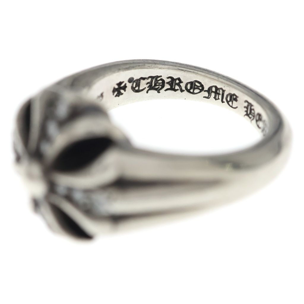 Chrome Hearts Cutout CH Pls P D Small Plus Pave Diamond Silver Ring — view 5