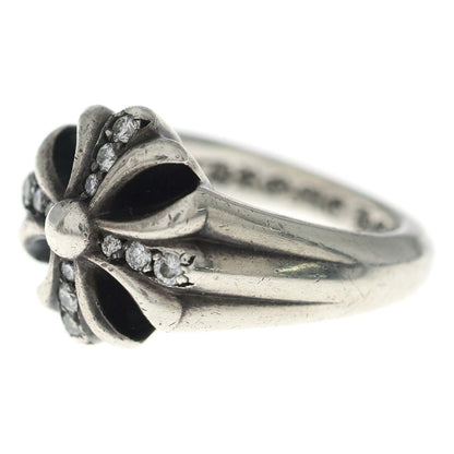 Chrome Hearts Cutout CH Pls P D Small Plus Pave Diamond Silver Ring