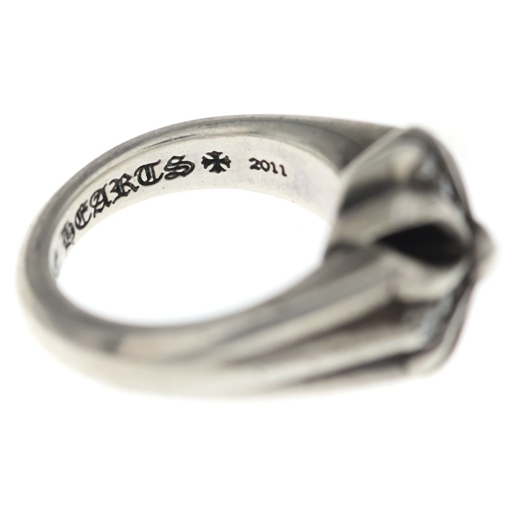 Chrome Hearts Cutout CH Pls P D Small Plus Pave Diamond Silver Ring — view 6