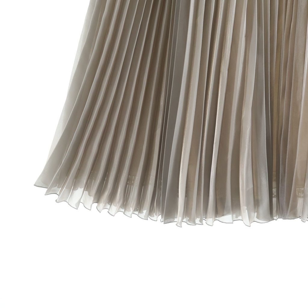 Prada Pleated Skirt Polyester Elastic Waist Silver — view 5