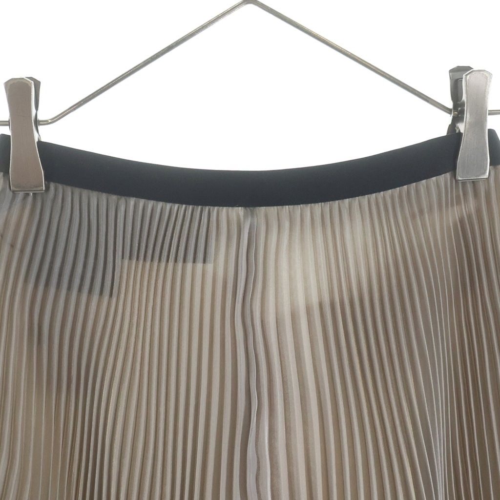 Prada Pleated Skirt Polyester Elastic Waist Silver — view 3