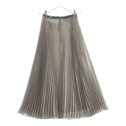 Prada Pleated Skirt Polyester Elastic Waist Silver — view 2