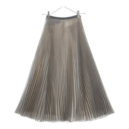 Prada Pleated Skirt Polyester Elastic Waist Silver