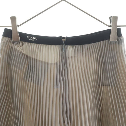Prada Pleated Skirt Polyester Elastic Waist Silver — view 4
