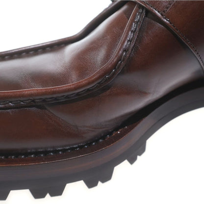 Prada Tank Sole Low-Cut Leather Shoes Brown — view 6