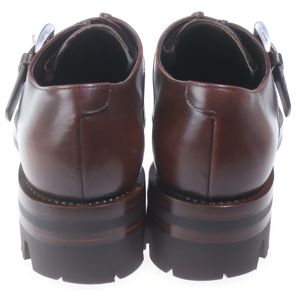 Prada Tank Sole Low-Cut Leather Shoes Brown — view 3