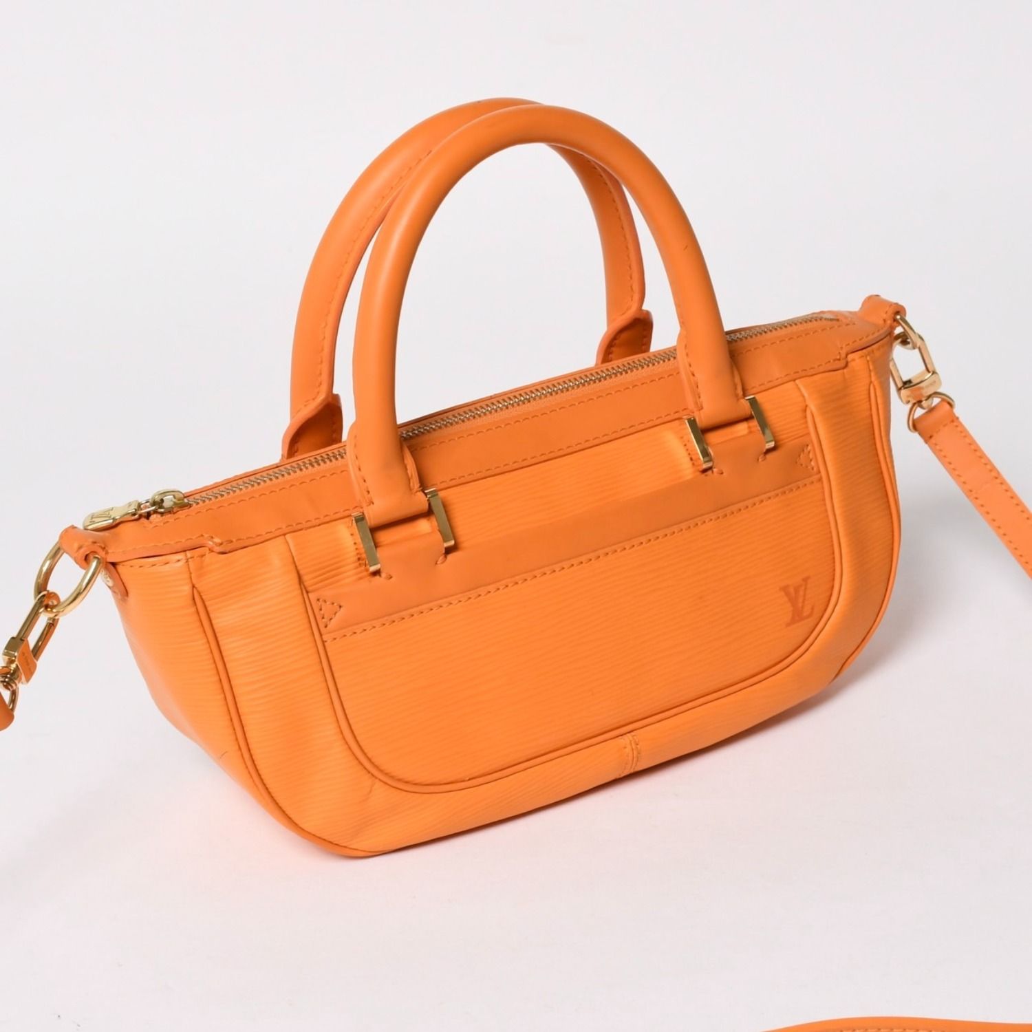 Louis Vuitton Dhanura PM 2-Way Bag Epi Leather Mandarin Orange Gold — view 3